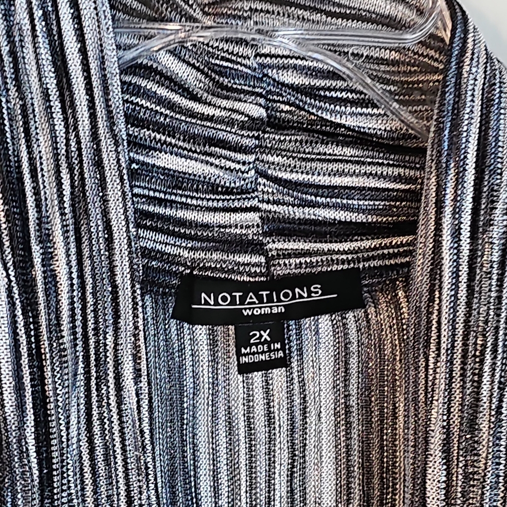 NOTATIONS Womans Cardigan/ Jacket Blouse.   Plus 2X